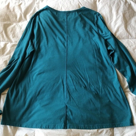 Sonoma Lifestyle T Shirt Plus Sx2X Teal Flowy Cut Cotton Polyester Pre-Owned - Picture 7 of 8